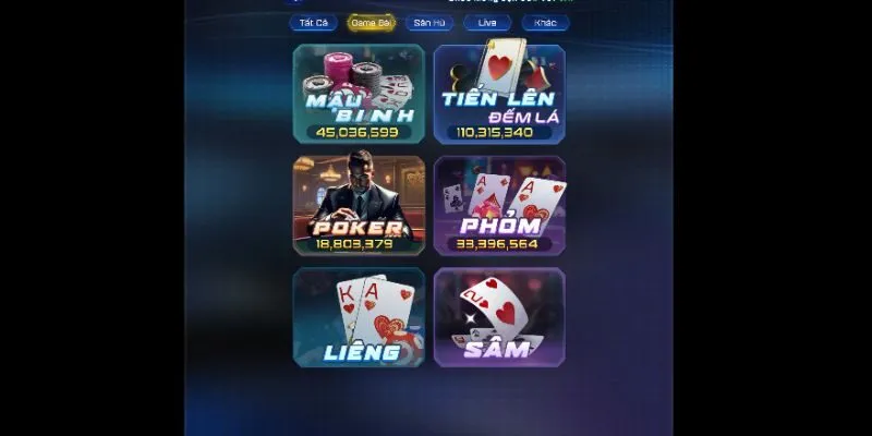 Casino Live quy tụ hơn 20 sản phẩm phổ biến 
