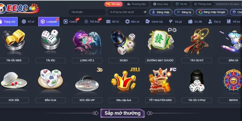 EE88 - Nhiều sảnh game, trải nghiệm liền mạch