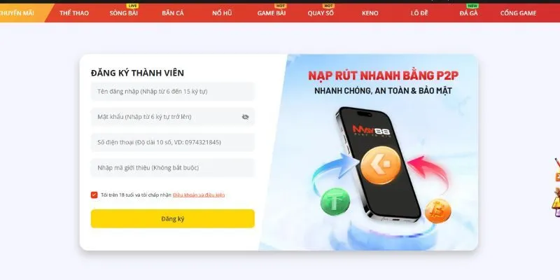 Quy trình đăng ký tài khoản May88 nhanh nhất