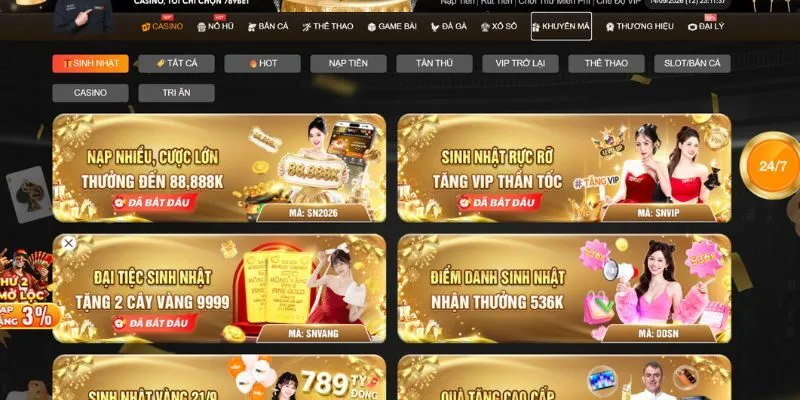 Những ưu đãi hấp dẫn nhất tại 789bet