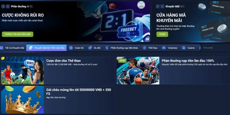 Khuyến mãi mới nhất dành cho người chơi 1xbet