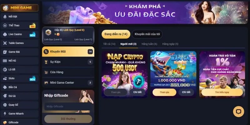 Sự kiện nạp đầu dành riêng cho thành viên mới