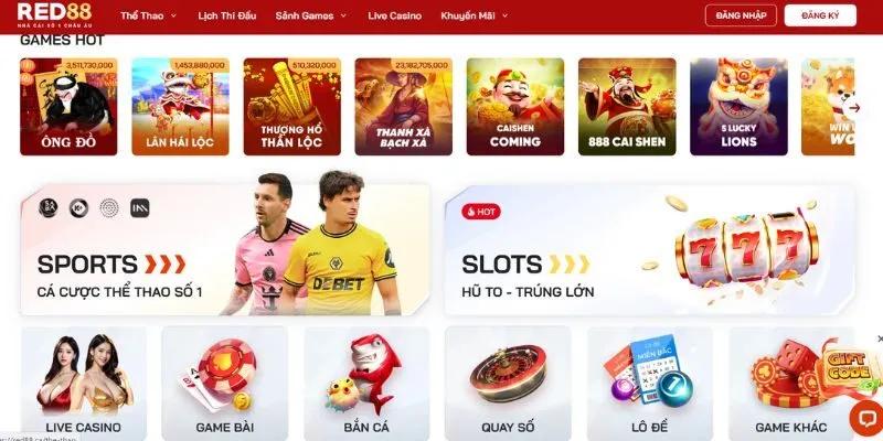 Tổng hợp các sảnh game Red88 nổi bật