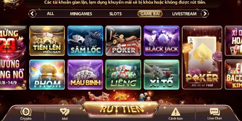 Tổng hợp game bài nổi bật tại Nhatvip 
